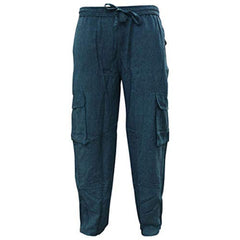 MENS PLAIN COLOUR HEMP HIPPIE COMBAT TROUSERS