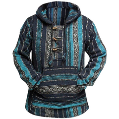Women's Multicoloured Hippie Pullover Hoodie Boho Baja