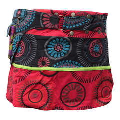 WOMEN REVERSIBLE BOTH SIDE WRAP ROUND HIPPIE POPPER SKIRTS