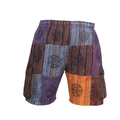 Ezhippie Men's Patchwork Comfortable Hippie Pants - Festival Summer Shorts