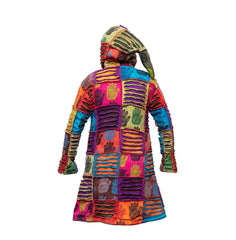Women's Patchwork Henna Hand Long Coat