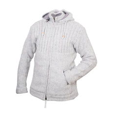 Men's Woolen High Neck Fleece Lined Camping Warm Jacket