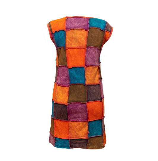 embroidered-scoop-neck-knee-length-dress-for-women