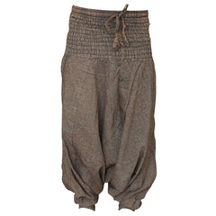 WOMEN STONEWASHED LOOSE FIT PLAIN HIPPIE HAREM TROUSER