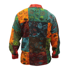 long-sleeve-elephant-printed-kurtha-shirt-for-men