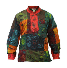 long-sleeve-elephant-printed-kurtha-shirt-for-men