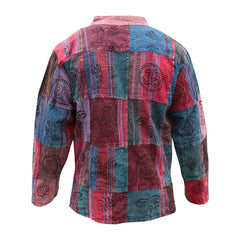 Men's Patchwork & Symbols Grandad Shirt