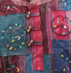 Men's Patchwork & Symbols Grandad Shirt