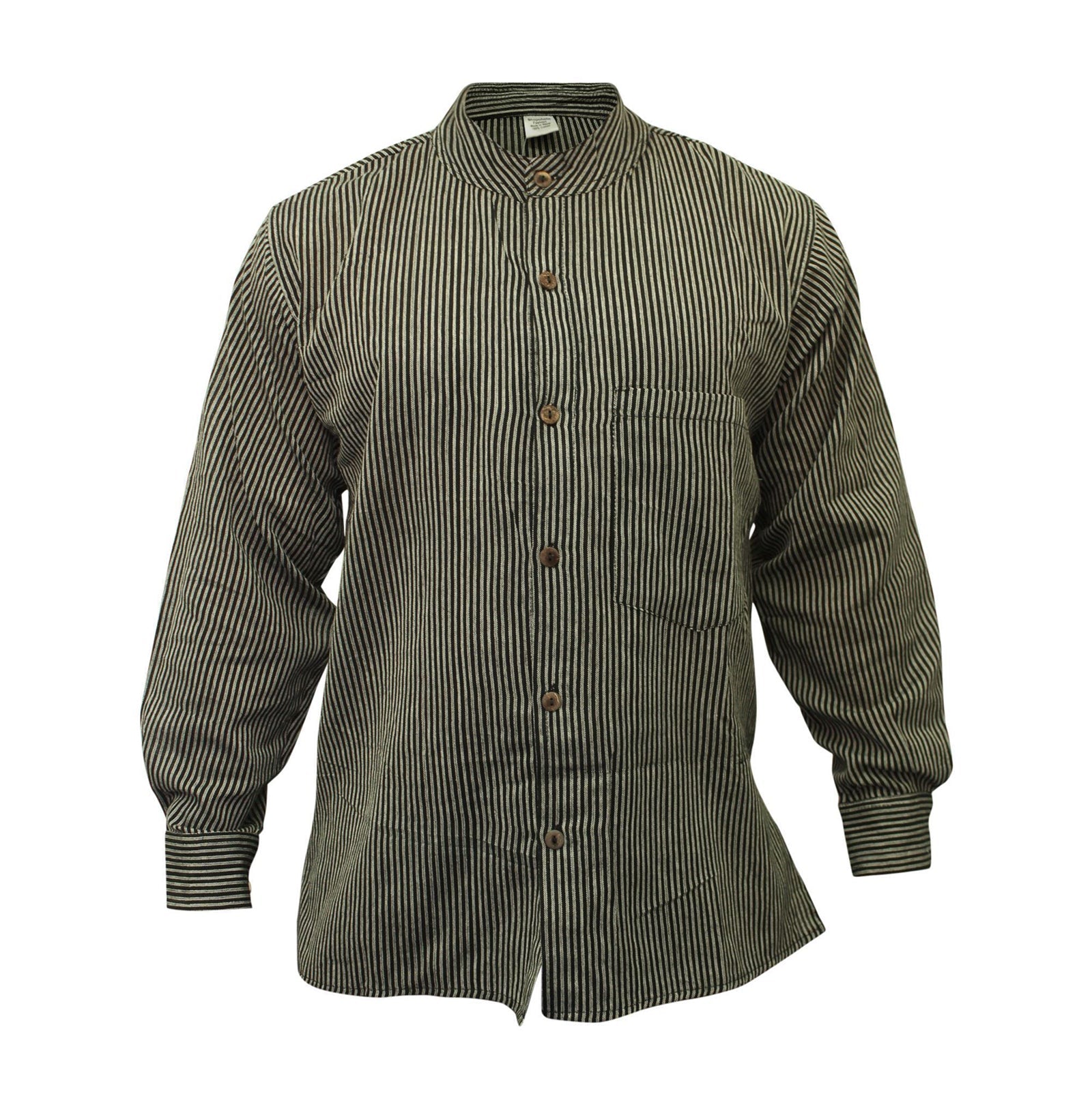 mens-pinstripe-collarless-classic-summer-shirt