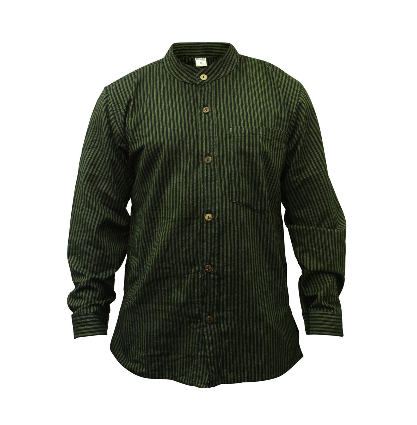 mens-pinstripe-collarless-classic-summer-shirt