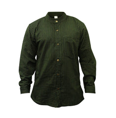 mens-pinstripe-collarless-classic-summer-shirt