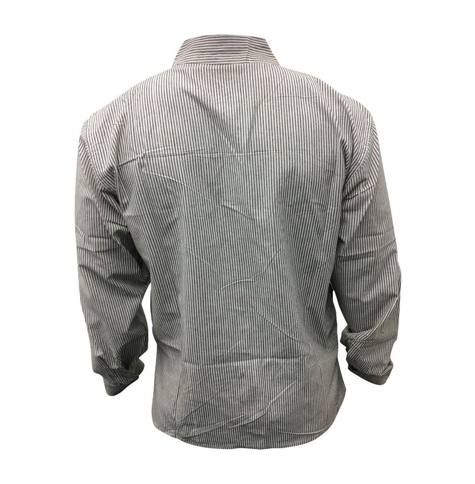 mens-pinstripe-collarless-classic-summer-shirt