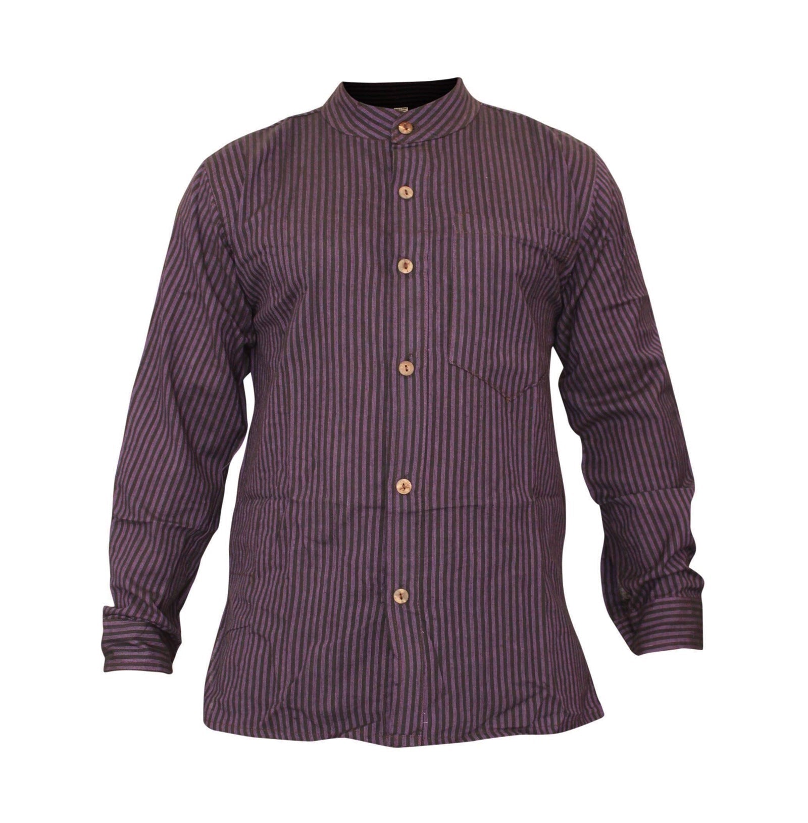 mens-pinstripe-collarless-classic-summer-shirt