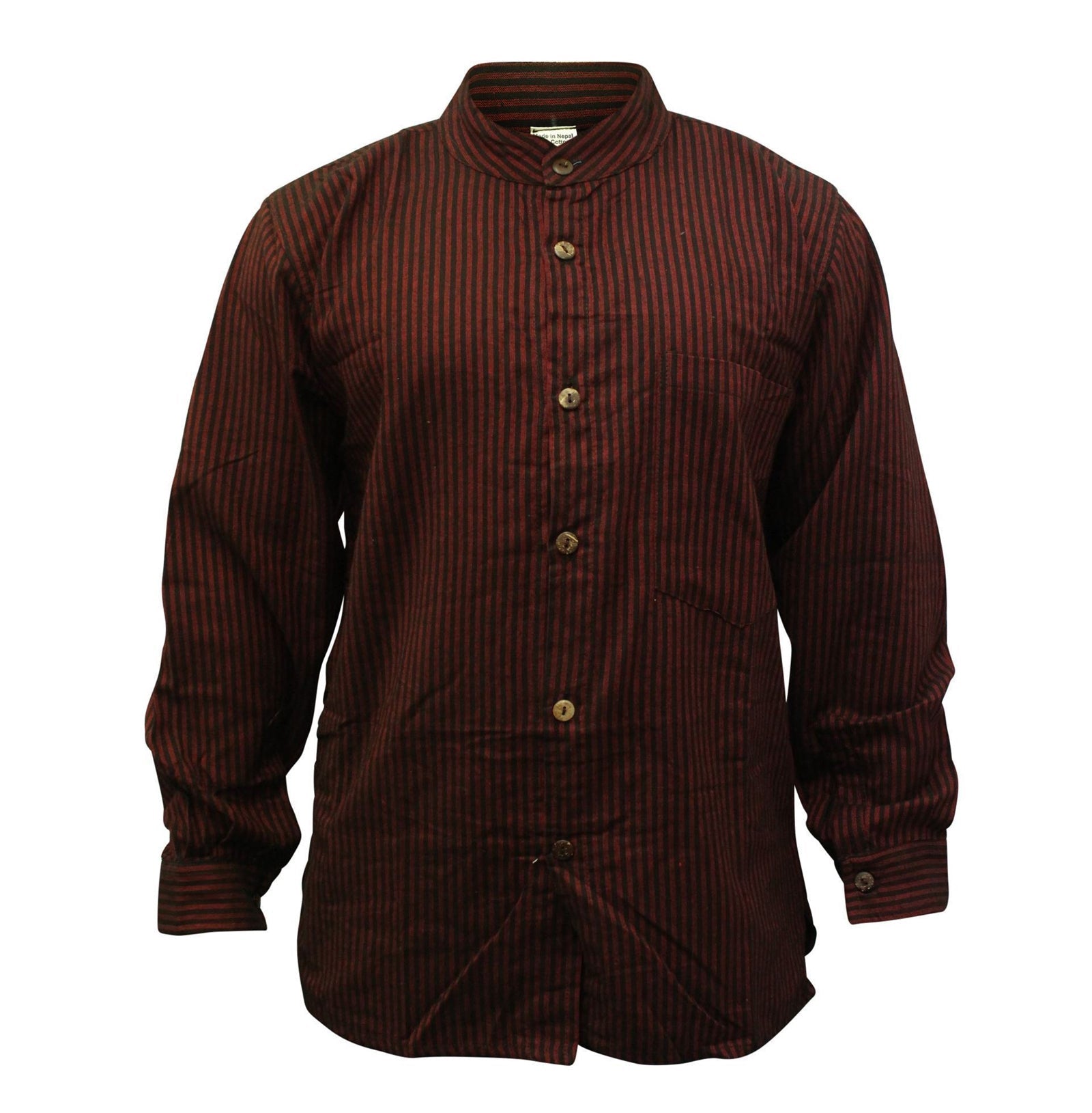 mens-pinstripe-collarless-classic-summer-shirt
