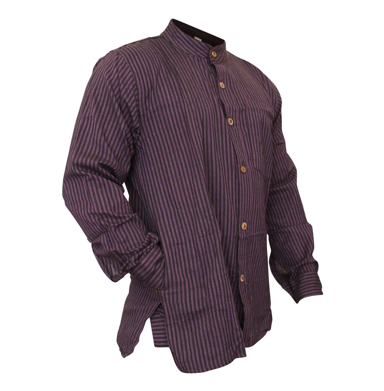 mens-pinstripe-collarless-classic-summer-shirt