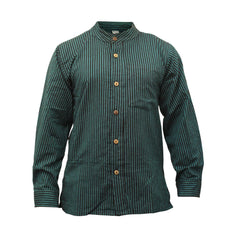 mens-pinstripe-collarless-classic-summer-shirt