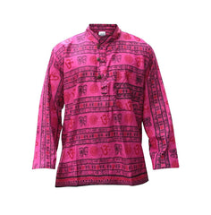 Men's Om Print Hippie Grandpa Shirt