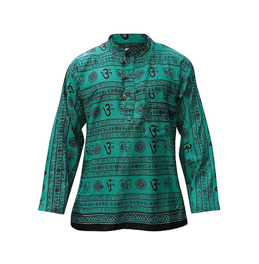 Men's Om Print Hippie Grandpa Shirt