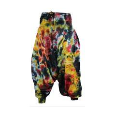 Tie Dye Harem Pants, Colourful Yoga Boho Baggy Trousers Hippie Clothes
