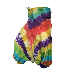 Tie Dye Harem Pants, Colourful Yoga Boho Baggy Trousers Hippie Clothes