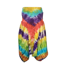 Tie Dye Harem Pants, Colourful Yoga Boho Baggy Trousers Hippie Clothes