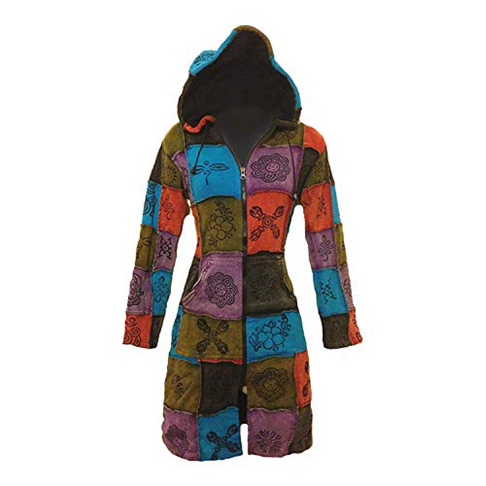 patchwork-pixie-full-length-long-hooded-coat-for-women