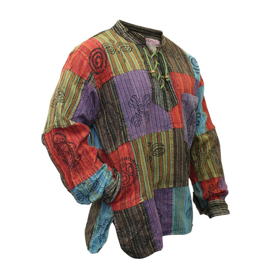 stonewashed-patchwork-kurtha-holiday-shirt-for-men
