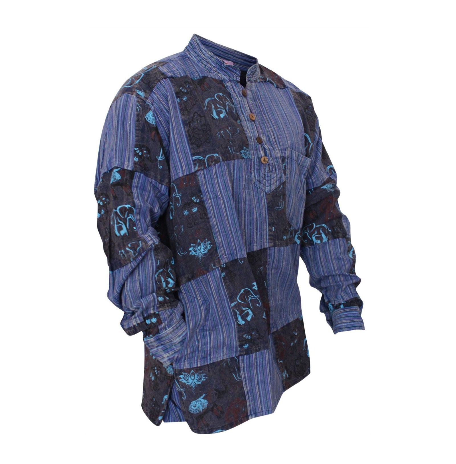 stonewashed-printed-patchwork-long-sleeve-shirts-for-men