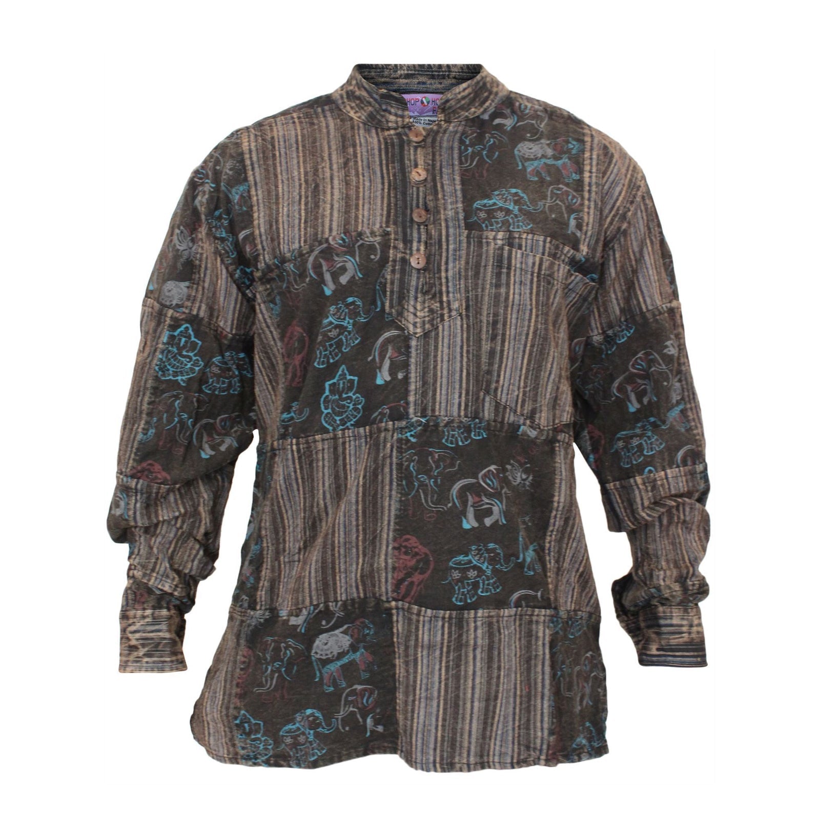 stonewashed-printed-patchwork-long-sleeve-shirts-for-men
