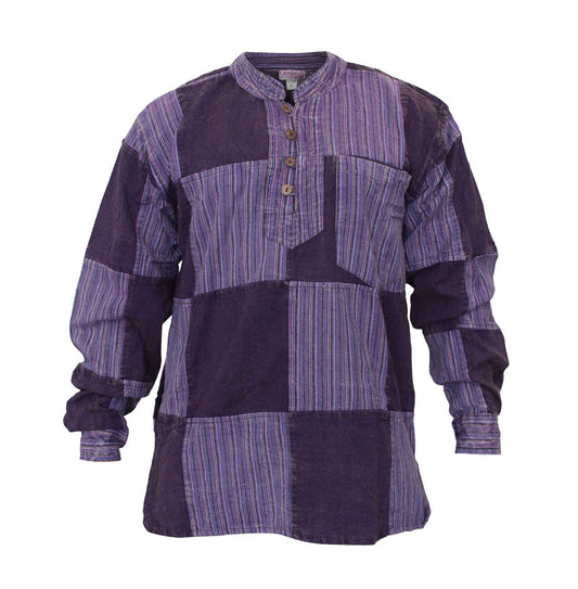 stonewashed-stripe-plain-patch-shirt-for-men