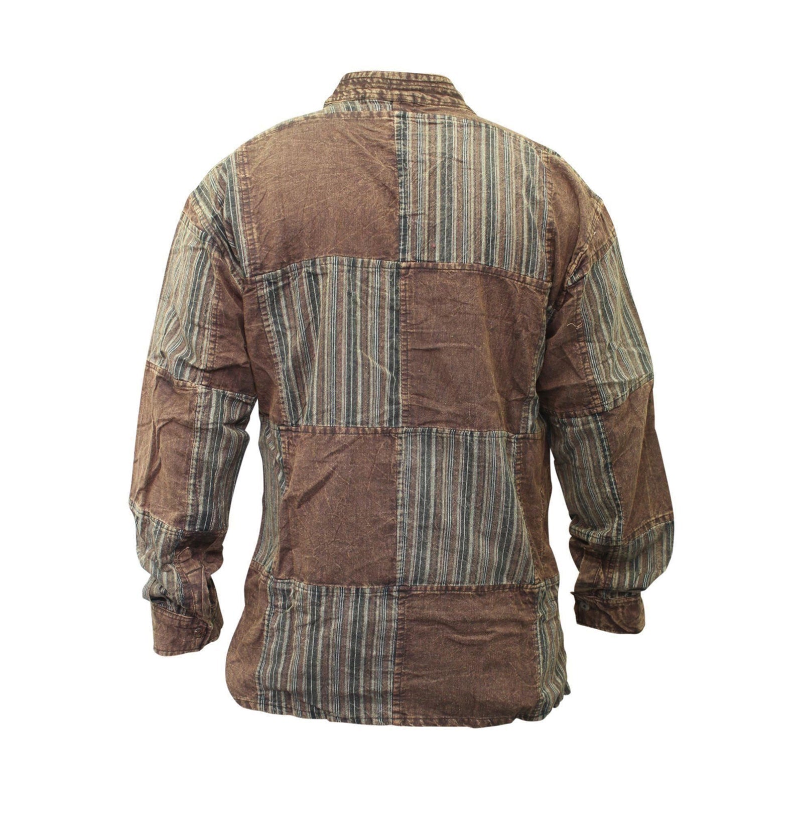 stonewashed-stripe-plain-patch-shirt-for-men