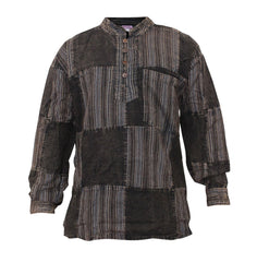stonewashed-stripe-plain-patch-shirt-for-men