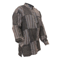 stonewashed-stripe-plain-patch-shirt-for-men