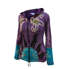 sun-flames-floral-print-hoodie-jacket-for-women