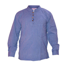 Men's Summer Thin Pinstripe Grandad Shirt