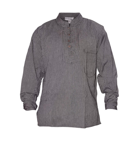 Men's Summer Thin Pinstripe Grandad Shirt