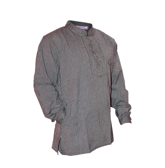 Men's Summer Thin Pinstripe Grandad Shirt