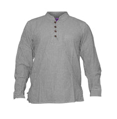 Men's Summer Thin Pinstripe Grandad Shirt