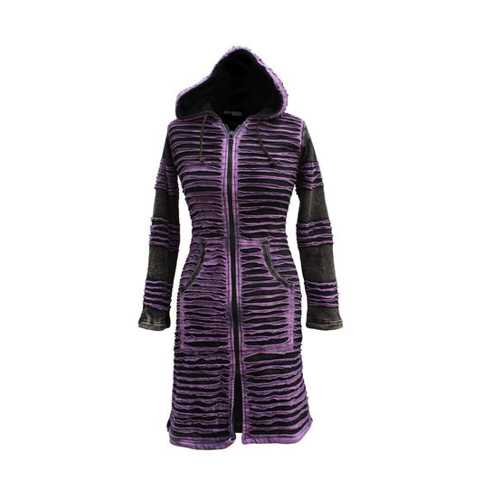 Women's Stonewashed Razor Cut Knee Length Jacket