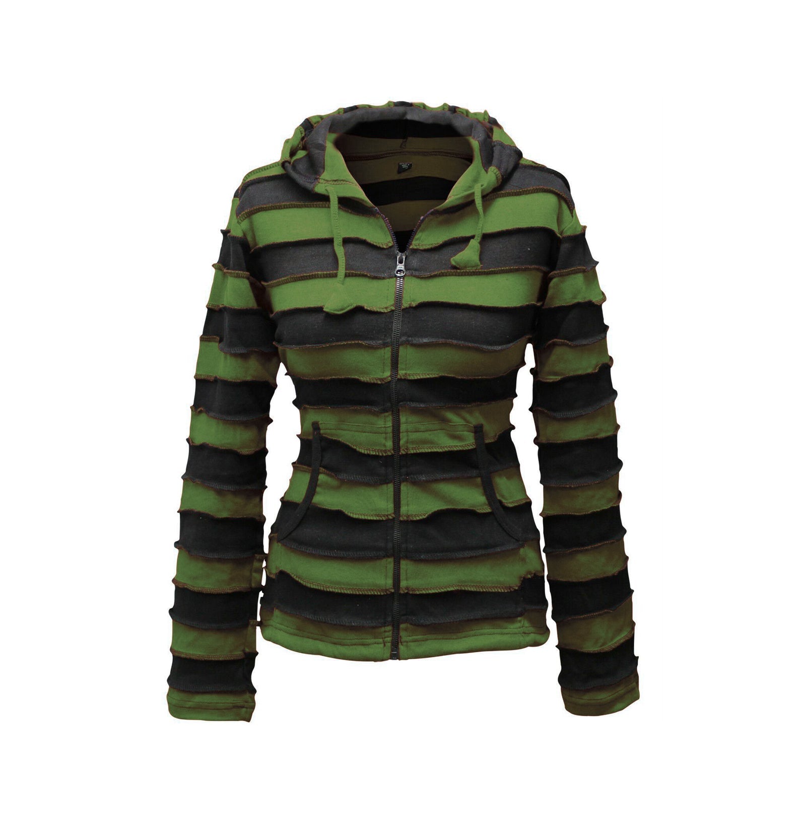 womens-overlocked-stitching-striped-hoodie-jacket